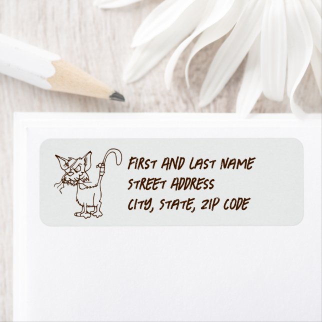 Tough Alley Cat Cartoon – Funny Tomcat Attitude Label (Insitu)