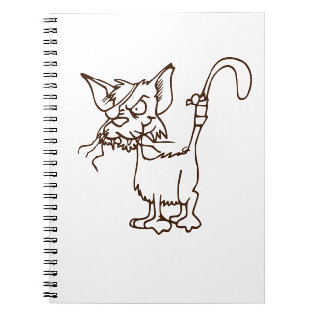 Tough Alley Cat Cartoon – Funny Tomcat Attitude Notebook (Front)