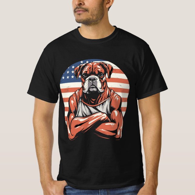 Tough American Bulldog Logo Art T-Shirt (Front)