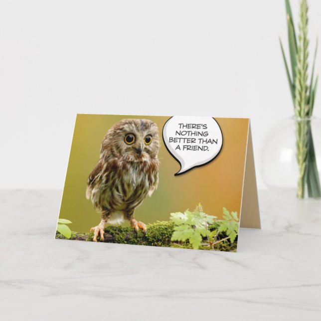 “Tough Baby Owl” Friendship Card (Front)