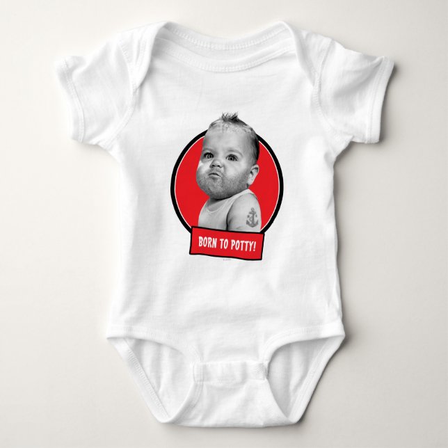 Tough Beared Baby Boy Bodysuit (Front)