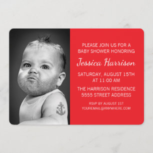 Tough Beared Baby Boy Invitation