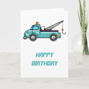 Tough Blue Tow Truck Card