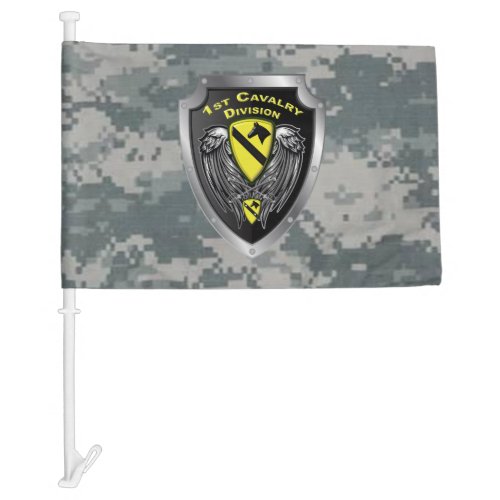Tough Cavalry Division Veteran Car Flag