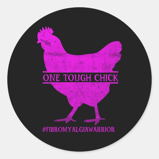 Tough Chick Fibromyalgia Warrior - Awareness  Classic Round Sticker (Front)