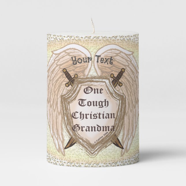 Tough Christian Grandma  candle  (Front)