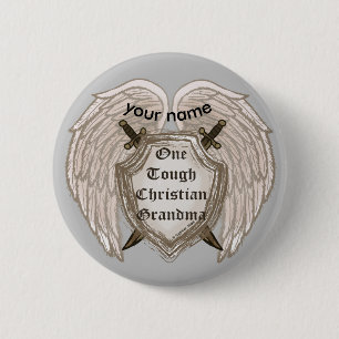 Tough Christian Grandma pin button
