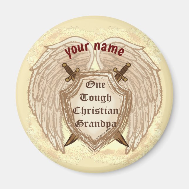 Tough Christian Grandpa  magnet (Front)