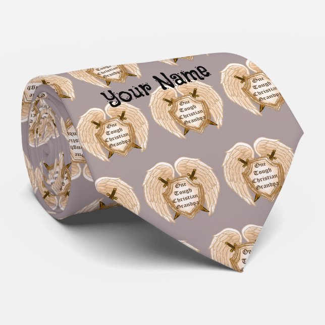 Tough Christian Grandpa  Tie (Rolled)
