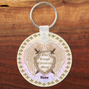 Tough Christian Mom Keychain
