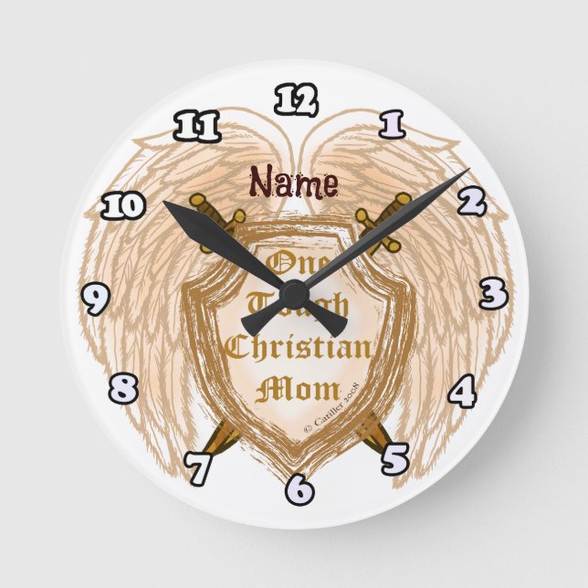 Tough Christian Mom  Round Clock (Front)