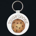 TOUGH COOKIE Chocolate Chip Baker Foodie Dessert Keychain<br><div class="desc">Features an original marker illustration of a fresh-baked chocolate chip cookie,  with TOUGH COOKIE in a fun brown font.

This foodie illustration is also available on other products. Don't see what you're looking for? Need help with customization? Contact Rebecca to have something designed just for you.</div>