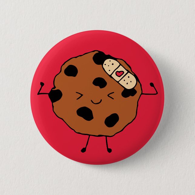 Tough Cookie Hope You Feel Better Funny Design Button (Front)