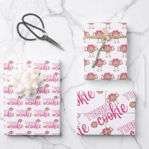 Tough Cookie Wrapping Paper Flat Sheet Set of 3