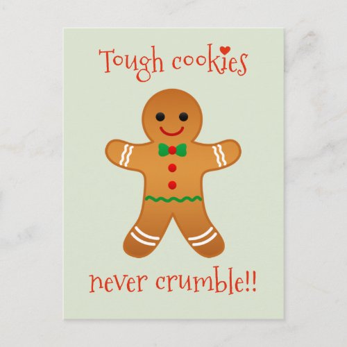 Tough Cookies Never Crumble _ Get Well Christmas Holiday Postcard
