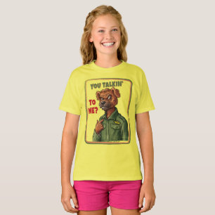 Tough Dog Attitude – Vintage Military Animal Art T-Shirt