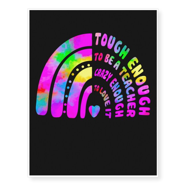 Tough Enough To Be A Teacher Temporary Tattoos (Front)