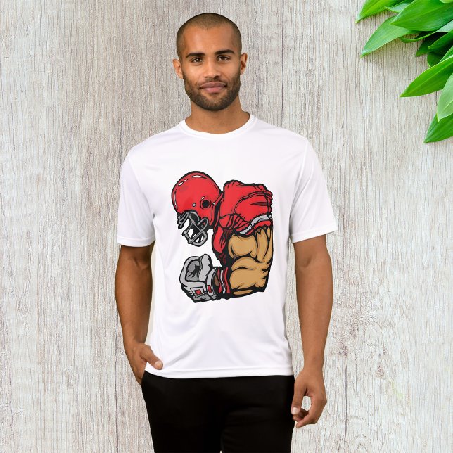 Tough Football Warrior Mascot Red Helmet Muscle  T-Shirt (Creator Uploaded)
