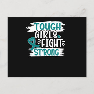 Tough Girls Fight Strong Ovarian Cancer Awareness Announcement Postcard
