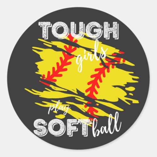 Tough girls play softball sticker