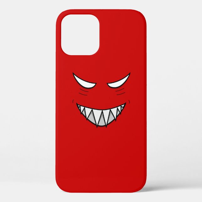 Tough Grinning Face With Evil Eyes Red Case-Mate iPhone Case (Back)
