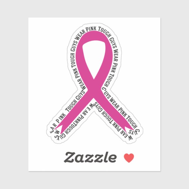 Tough Guys Wear Pink Breast Cancer Awareness Sticker (Sheet)