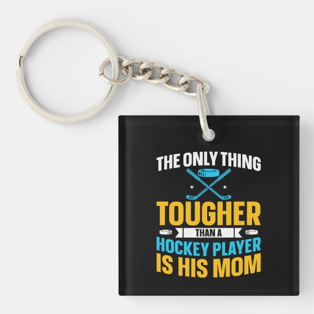 Tough Hockey Mom Keychain (Front)