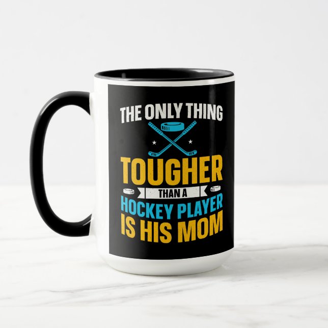Tough Hockey Mom Square Mug (Left)