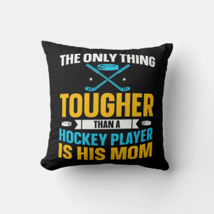 Tough Hockey Mom Square Throw Pillow
