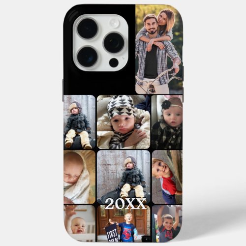 Tough Instagram 15 photos collage with White Frame iPhone 15 Pro Max Case