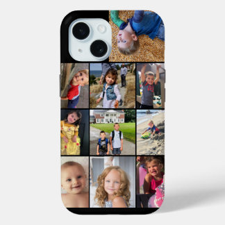 Tough iPhone Family photo collage 15 Case