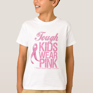 Tough Kids Wear Pink Cool Breast Cancer T-Shirt