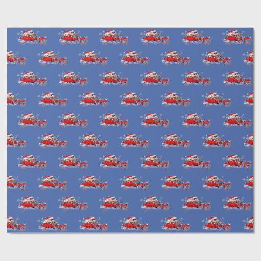 Tough looking Santa Claus riding his motorcycle Wrapping Paper Zazzle