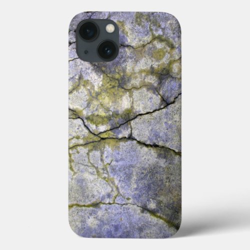 Tough Mossy Cracked Stone Look  iPhone 13 Case