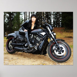 Tough motorcycle with tough mc girl! poster