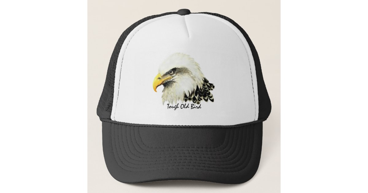 Tough Old Bird Fun Quote Bald Eagle Painting Trucker Hat Zazzle