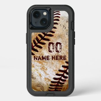 Tough Otterbox Defender  Baseball Phone Cases by YourSportsGifts at Zazzle