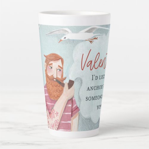 Tough pink Sea Sailor Valentines Day   Latte Mug