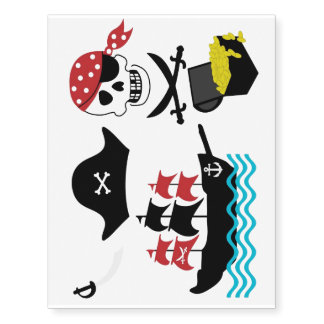 Tough Pirate Set Temporary Tattoos
