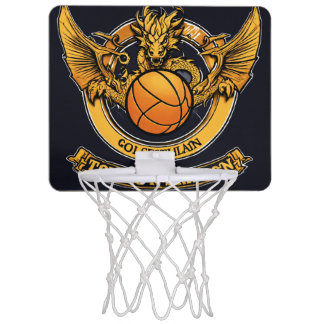 Tough strong golden dragon basketball logo mini basketball hoop