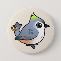 Cute U.S. Flag of Birds Round Button in Birdorable Shop