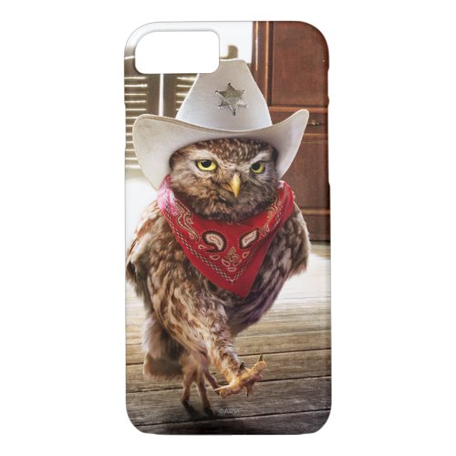 Tough Western Sheriff Owl with Attitude  Swagger iPhone 87 Case