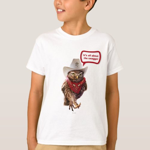 Tough Western Sheriff Owl with Attitude  Swagger T_Shirt
