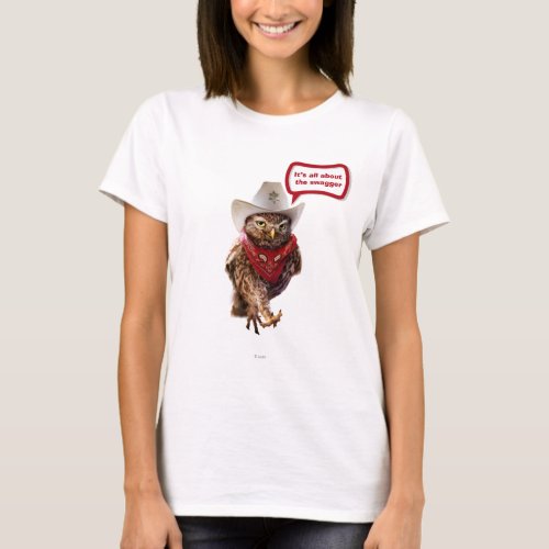 Tough Western Sheriff Owl with Attitude  Swagger T_Shirt