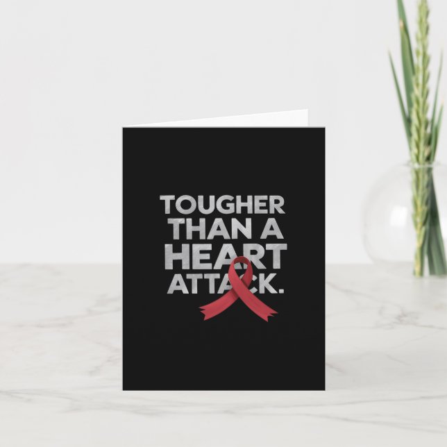 Tougher Than A Heart Attack Heart Disease Awarenes Card (Front)