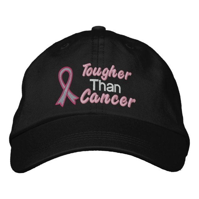 Tougher Than Breast Cancer Embroidered Baseball Cap (Front)