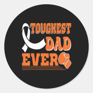Toughest Dad Ever Leukemia Cancer Awareness Classic Round Sticker