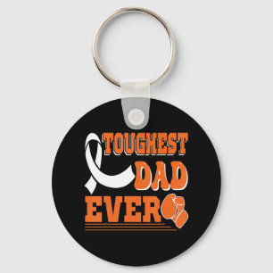 Toughest Dad Ever  Leukemia Cancer Awareness  Keychain