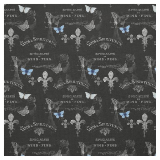Toujours Paris Butterflies Collage Fabric