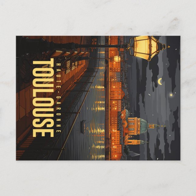 Toulouse at night postcard (Front)
